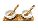 Dip Bowl Ø 8,5cm Porcelain / Olive Wood 5 pc. Type 1