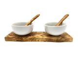 Dip Bowl &Oslash; 8,5cm Porcelain / Olive Wood 5 pc. Type 1