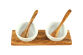 Dipschalen Ø 8,5 cm Porzellan/Olivenholz 5tlg. Typ 1