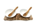 Dip Bowl &Oslash; 10cm Porcelain / Olive Wood 5 pc. Type 2