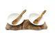 Dipschalen Ø 10 cm Porzellan/Olivenholz 5tlg. Typ 2
