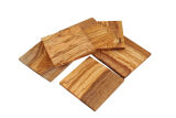 Single coasters square made of olive wood for glasses