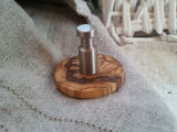 Towel holder TOM made of olive wood and stainless steel