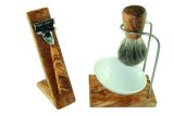 Shaving set DESIGN PLUS 5 parts made of olive wood with...