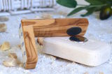 Magnetic soap holder made of olive wood 9 cm
