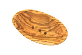 Seifenschale aus Olivenholz 16 cm (Groß) mit Rille
