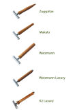 Razor with handle made of olive wood type "K2" M3