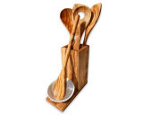 Kitchen spoon stand made of olive wood 3 pcs. Set with...