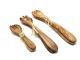 Salatbesteckaus Olivenholz mit Bastband verbunden MITTEL 30 cm
