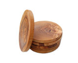 Single Coasters made of Olive Wood for Glasses