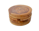 Single Coasters made of Olive Wood for Glasses