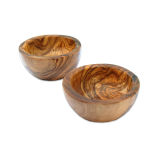 Egg Cup made of Olive Wood and Stainless Steel