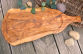 Steakbrett mit Griff & Saftrille 45-49 cm aus Olivenholz