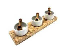Dip Bowl Ø 8,5cm Porcelain / Olive Wood 5 pc. Type 1