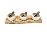 Dip Bowl Ø 8,5cm Porcelain / Olive Wood 5 pc. Type 1