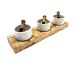 Dip Bowl Ø 8,5cm Porcelain / Olive Wood 5 pc. Type 1