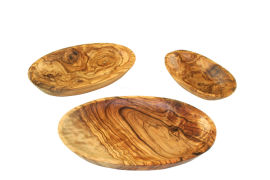 Schalen oval aus Olivenholz im 3er Set ( 10,15,18 cm)
