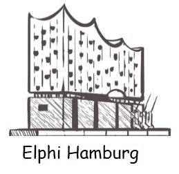 Souvenir aus Olivenholz / Motiv Elphi Hamburg