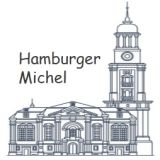 Souvenir aus Olivenholz / Motiv Hamburger Michel