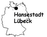 Souvenir aus Olivenholz / Motiv Landkarte Lübeck