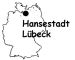 Souvenir aus Olivenholz / Motiv Landkarte Lübeck