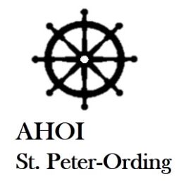 Souvenir aus Olivenholz / Motiv Steuerrad AHOI St. Peter-Ording