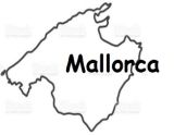 Souvenir aus Olivenholz / Motiv Landkarte Mallorca