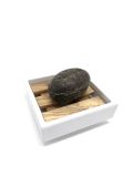 Seifenschale quadratisch aus Melamin mit Inlay Olivenholz...