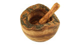 Mortar 12cm rustic made of Olive Wood