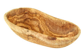 Schale oval rustikal aus Olivenholz 12-14 cm D.O.M