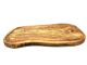 Tranchierbrett aus Olivenholz, rustikaler Rand 40-44 cm mit Saftrille / ohne Griff